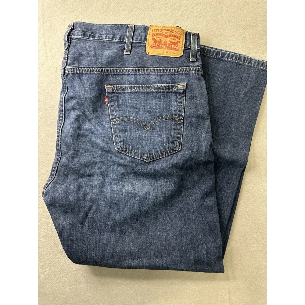 Levi's 569 Men's Dark Wash Blue Denim Jeans Loose Fit Straight 42x30